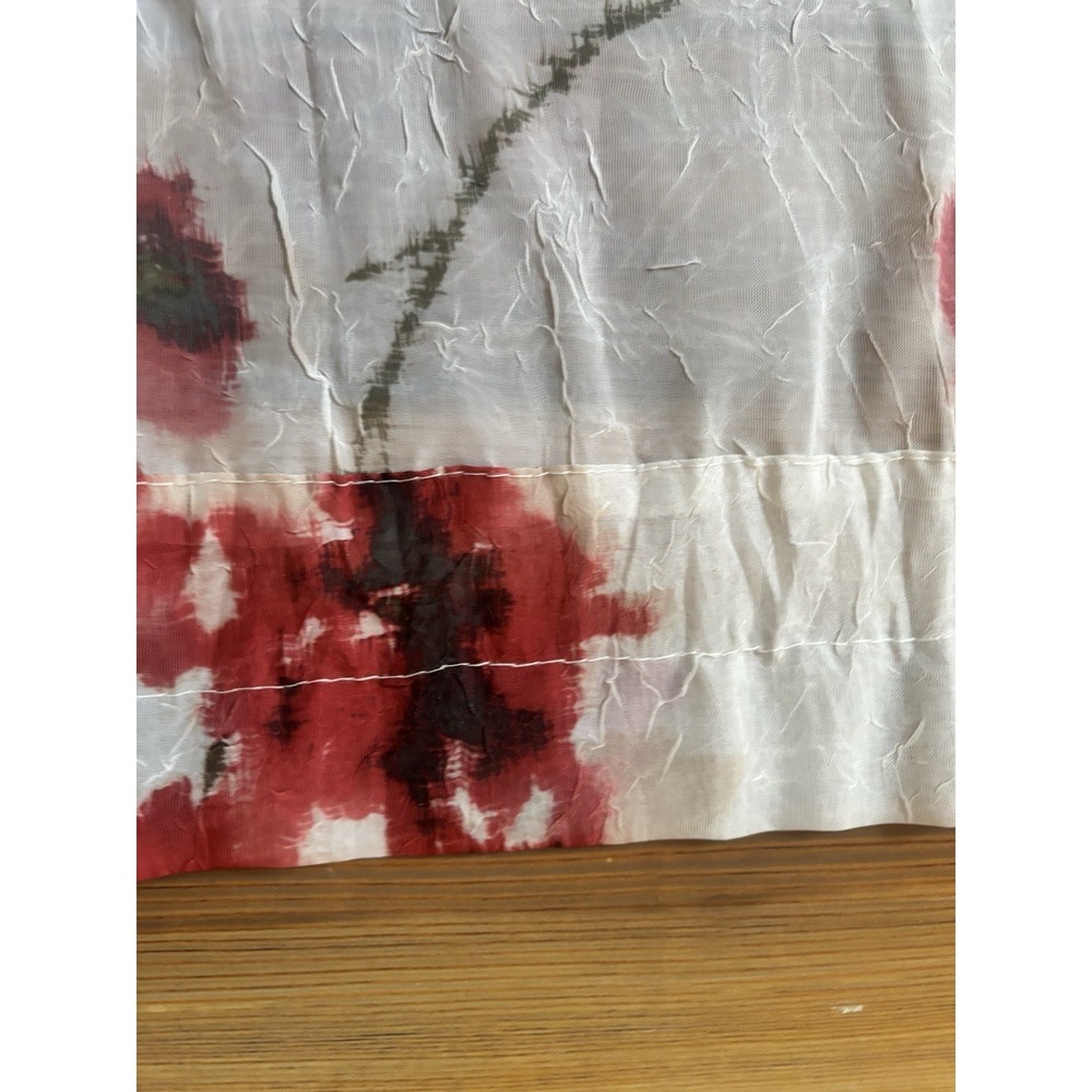 Unbranded Red Poppies SEMI-SHEER ROD POCKET PANELS‎ (4) 49"x84" Floral - Picture 4 of 7